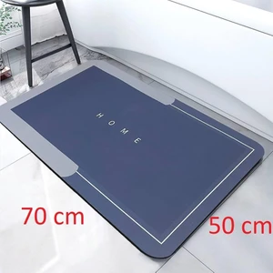 Banyo Paspası-Süper Emici-Kaymaz Tabanlı Banyo ve Abdest Paspası Kare Mavi