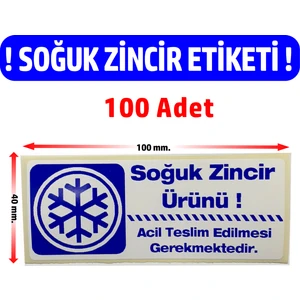 Dijital Barkod Soğuk Zincir Etiketi Soğuk Zincir Kargo Ürün Uyarı Etiketi 40MMX100MM 100 Adet