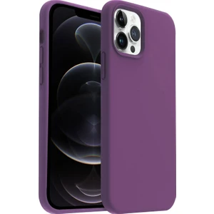 Apple iPhone 12 Pro Max Kılıf Lansman Premium Silinebilir Mor Silikon
