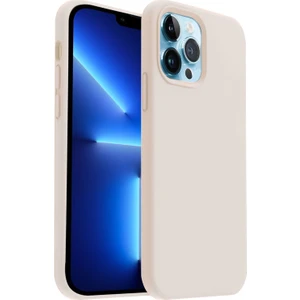 Apple iPhone 13 Pro Max Kılıf Lansman Premium Silinebilir Antik Beyaz Silikon