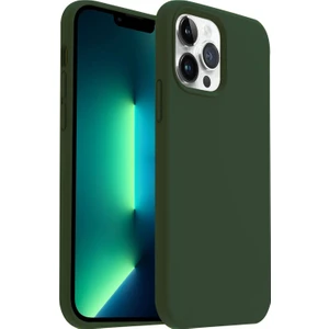 Apple iPhone 13 Pro(6.1") Kılıf Lansman Premium Silinebilir Koyu Yeşil Silikon