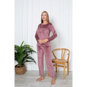 Luxury Velvet Fransız Kadife Yazı Detaylı Pijama Takımı