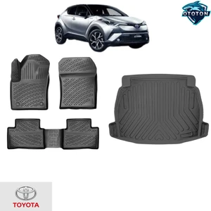 Totota C-Hr Hybrit 2024 3D Bagaj Havuzu ve Araca Özel Paspas Seti (Hediyeli)
