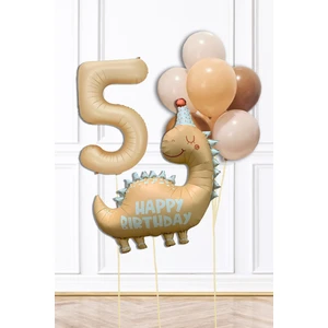 Retro Dinazor Tema Yaş Balonlu Doğum Günü Balon Zinciri Seti Retro Dinozor Konsept
