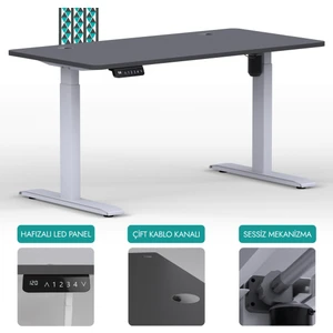 Karr Office O-Flex Tek Motorlu Elektrikli Yükseklik Ayarlı Masa - 120x60 - Antrasit