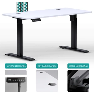 Karr Office O-Flex Tek Motorlu Elektrikli Yükseklik Ayarlı Masa - 120x60 - Beyaz