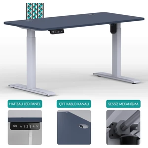 Karr Office O-Flex Tek Motorlu Elektrikli Yükseklik Ayarlı Masa - 120x60 - Pasifik Mavi