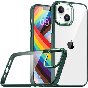 iPhone 14 Kılıf Kamera Çıkıntılı Arkası Şeffaf Köşeleri Parlak Renkli Işlemeli Flora Kapak