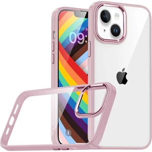 iPhone 14 Kılıf Kamera Çıkıntılı Arkası Şeffaf Köşeleri Parlak Renkli Işlemeli Flora Kapak