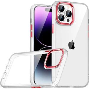 iPhone 14 Pro Kılıf Kamera Çıkıntılı Arkası Şeffaf Köşeleri Parlak Renkli Işlemeli Flora Kapak
