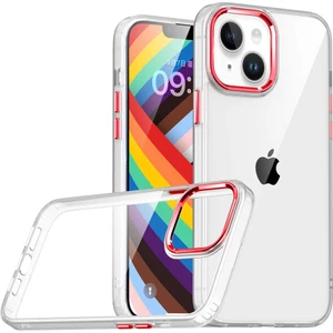 iPhone 14 Plus Kılıf Kamera Çıkıntılı Arkası Şeffaf Köşeleri Parlak Renkli Işlemeli Flora Kapak