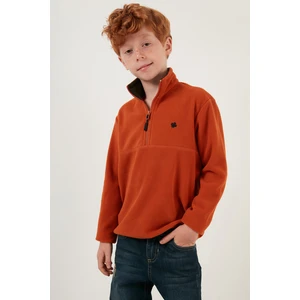 Yumuşak Dokulu Fermuarlı Dik Yaka Şardonlu Kışlık Polar Unisex Çocuk Polar 5905002