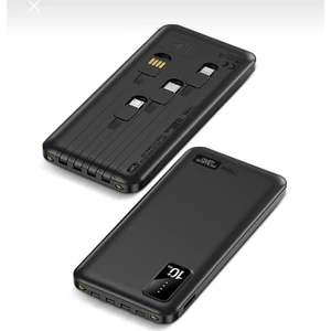 10.000 Mah Kablolu Dijital Göstergeli Dahili Powerbank