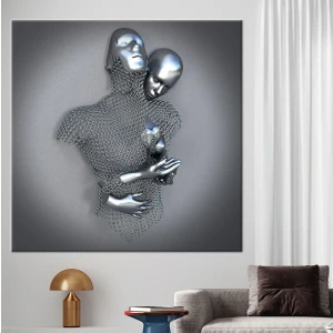 Prime Concept Tablo, Kanvas Tablo, Çift Sarılma 3d Tuval, Yatak Odası Kanvas, 3d Çift Duvar Süsü,