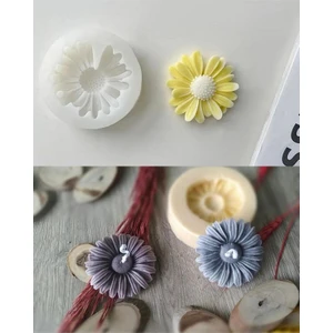 Arıca Pazarlama Ikili Set Papatya Mum Silikon Kalıbı (Küçük Ve Orta Boy Papatya Silikon Kalıbı)