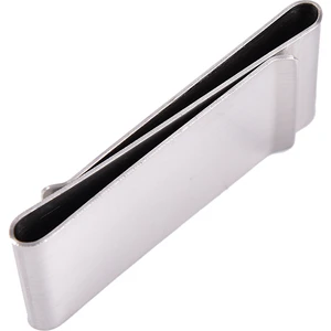 Çift Taraflı Metal Geniş Kağıt Para Tokası Kart Tutucu Klips Cüzdan Ataş Gümüş 6cm x 3cm