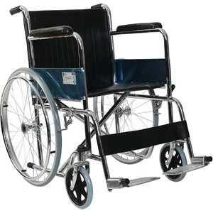 G101  Katlanabilir Manuel Ekonomik Deri Döşeme Tekerlekli Sandalye | Comfortable Wheelchair