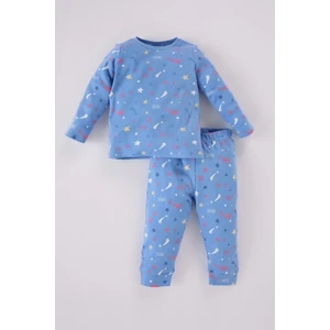 Kız Bebek Pijama Takımı Yıldız Desenli Uzun Kollu Üst Beli Lastikli Uzun Alt D8646A524AU