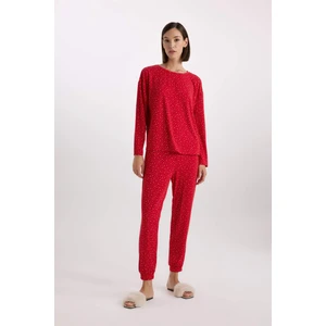 Fall in Love Pijama Takımı Softshell Uzun Kollu Üst Beli Lastikli Uzun Alt D9183AX24WN