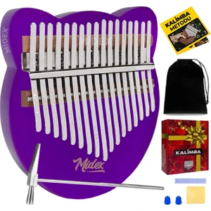 KLX-660 Mor Renk Cam Kalimba 17 Tuşlu Full Set