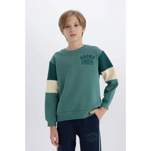 Erkek Çocuk Bisiklet Yaka Baskılı Sweatshirt D3059A824WN