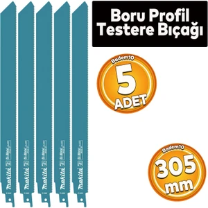 5 Adet Makita Boru Profil Testere Bıçağı Metal Kılıç 305 mm Dekupaj Testere Bıçak B-43206