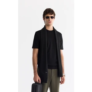 Avva Erkek Siyah Regular Fit Bisiklet Yaka Jakarlı Rayon Triko T-Shirt A42Y5008