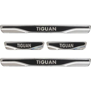 Vw Tiguan Uyumlu 4 Parça Iç Kapı Eşiği Karbon Krom Abs