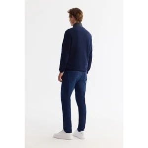 Avva Erkek Lacivert Soğuğa Dayanıklı Fermuarlı Dik Yaka Polar Regular Fit Sweatshirt A42Y1380