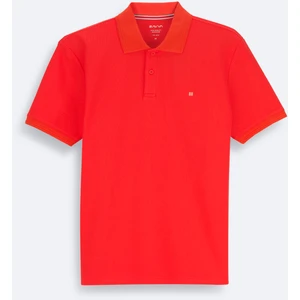 Erkek Kırmızı %100 Pamuk Hızlı Kuruyan Kıvrılmayan Polo Yaka T-Shirt B001032