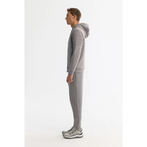 Avva Erkek Gri Kapüşonlu Pamuklu Fermuarlı Elastan Regular Fit Sweatshirt A42Y1264
