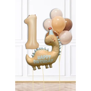 Retro Dinazor Tema Yaş Balonlu Doğum Günü Balon Zinciri Seti Retro Dinozor Konsept