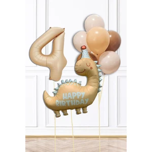 Retro Dinazor Tema Yaş Balonlu Doğum Günü Balon Zinciri Seti Retro Dinozor Konsept