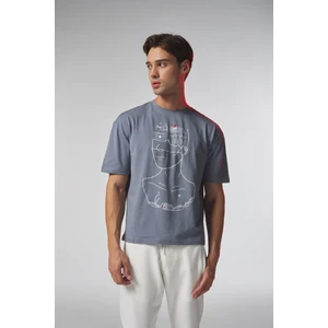 Pepp Jeans Mavi Düşünen Adam Baskılı Oversize Tshirt