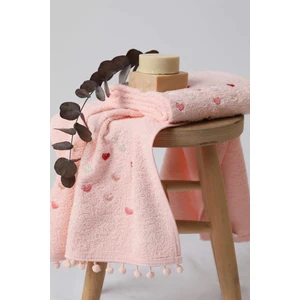 Yoncagül Ponponlu 2li El Yüz Havlusu 50x90 - Pudra