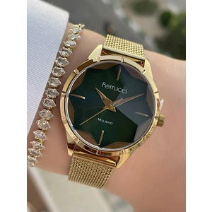 Kadranı Yeşil Kadın Kol Saati ve Bileklik