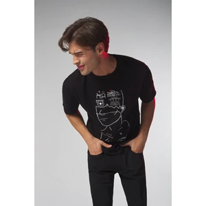 Pepp Jeans Siyah Düşünen Adam Baskılı Oversize Tshirt