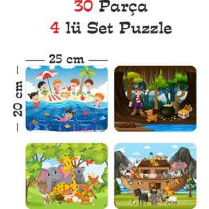 Gift Plus 30 Parça Ahşap Eğitici Yapboz Puzzle Seti (Set 2)