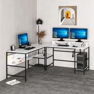 Greta Köşe Masa Set-Beyaz