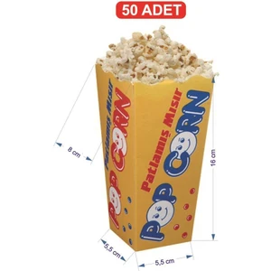 Küçük Karton Popcorn / Mısır Kutusu 50 Adet