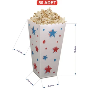 Büyük Karton Popcorn / Mısır Kutusu 50 Adet