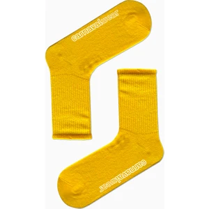 Düz Sarı Desensiz Renkli Spor Çorap