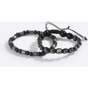 Erkek Siyah Taşlı Ceyt Ve Hematit Taşlı Bileklik A42y9617