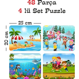 Gift Plus 48 Parça Ahşap Eğitici Yapboz Puzzle Seti (Set 3)