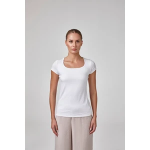 Kadın Kısa Kollu Havuz Yaka Body T-Shirt Fit Kalıp