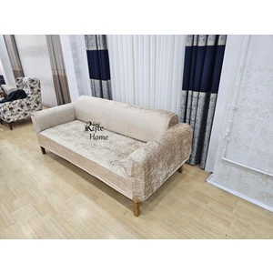 Rişte Home Likralı Lastikli Yarı Kaplama 3-3-1-1 Kadife Koltuk Örtüsü Çekyat Örtüsü