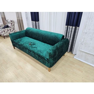 Rişte Home Likralı Lastikli Yarı Kaplama 3-3-1-1 Kadife Koltuk Örtüsü Çekyat Örtüsü