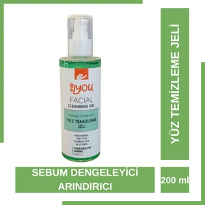Hassas Ciltler Için Yüz Temizleme Jeli Facial Cleansing Gel Panthenol, Zınc Pca, Sodium Pca, Glycerin 200 ml Sebum Dengeleyici Arındırıcı