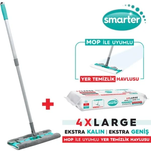 SMARTER Magic Mop + Yer Temizlik Havlusu Hediyeli Paspas Mandallı Set Yüzey Bez Uyumlu