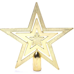 Patladı Gitti Yılbaşı Çam Ağacı Süsü 18 Cm Gold Yıldız Tepelik